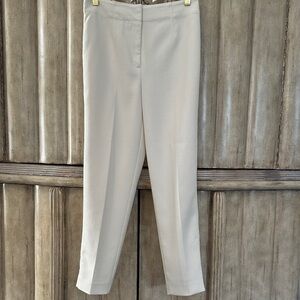 Ann Taylor Beautiful Ivory Textured Ankle Pant